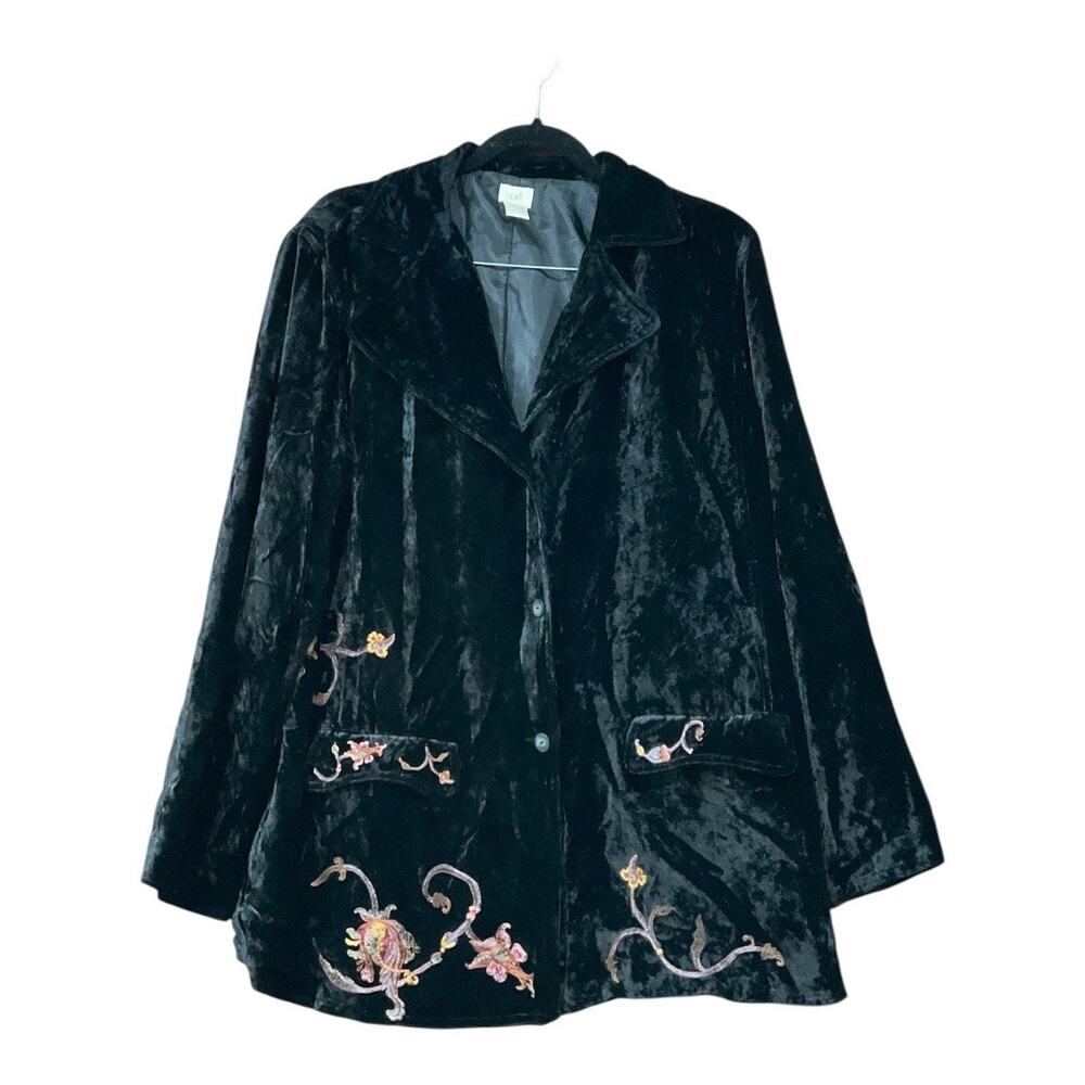 J. Jill Velvet Blazer Large Black